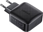 Ugreen Φορτιστής Χωρίς Καλώδιο με Θύρα USB-C 65W Quick Charge 2.0 / Power Delivery / Quick Charge 3.0 / Quick Charge 4.0 / Quick Charge 4+ Μαύρος (CD217)