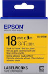 Epson LK-5YBW Ταινία Ετικετογράφου 9m x 18mm σε Κίτρινο Χρώμα