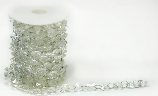 Braid / Ribbon for Wedding Favors Roll Garland with Crystals 7m x 1cm. 1pcs