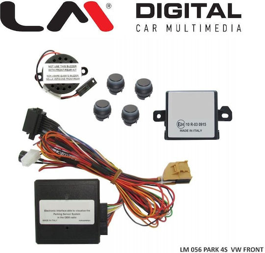 LM Digital Car Parking System with Buzzer and 4 Sensors for Vag Group in Black Color
