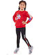 Kinder-Set mit Leggings Winter 2Stück Rot