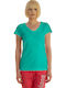 Bodymove Women's Athletic T-shirt with V Neckline Green