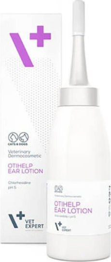 VetExpert Otihelp Ear Lotion Drops for Dog Ear Cleansing 75ml with Chlorhexidine