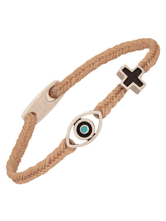 Armband Schnur Silber Cross Eye Armband