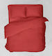 Viopros Basic Tagesdecke Einzelbett aus Baumwolle & Polyester Red 160x240cm