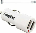 Energizer Φορτιστής Αυτοκινήτου Λευκός με Θύρες: 2xUSB