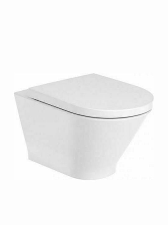 Roca The Gap Round Rimless Floor-Standing Toilet that Includes Slim Soft Close Cover White