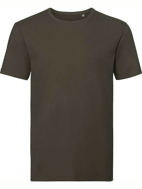 Russell Europe Ανδρικό Διαφημιστικό T-shirt Κοντομάνικο Dark Olive