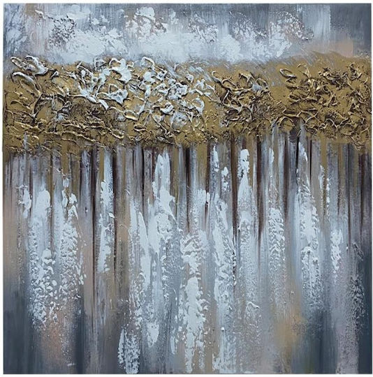 Fylliana Gold Πίνακας σε Καμβά 60x60cm