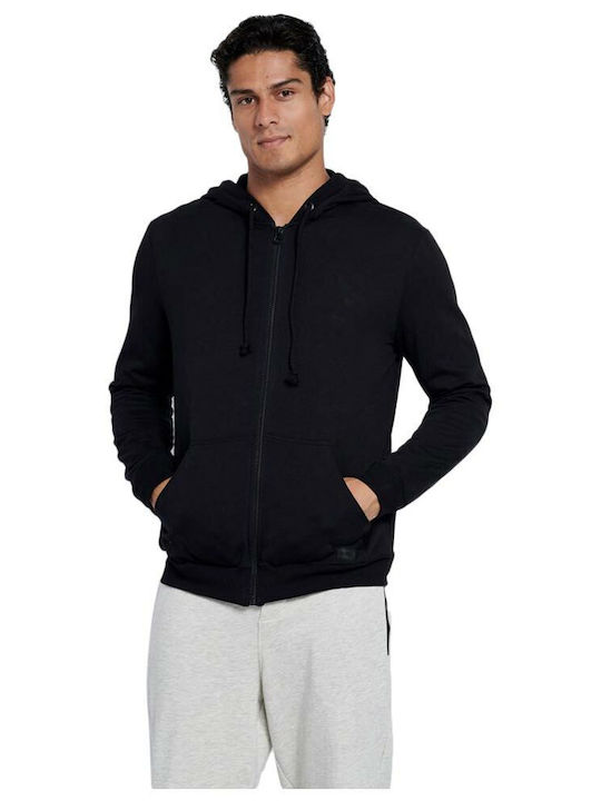 BodyTalk 1212-951122 Men's Sweatshirt Jacket with Hood and Pockets Black 1212-951122-00100