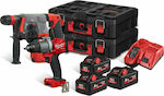 Milwaukee M18 FPP2M2-553P Сет Ударна бормашина & Чук 18V с 3 батерии 5.5Ах и калъф