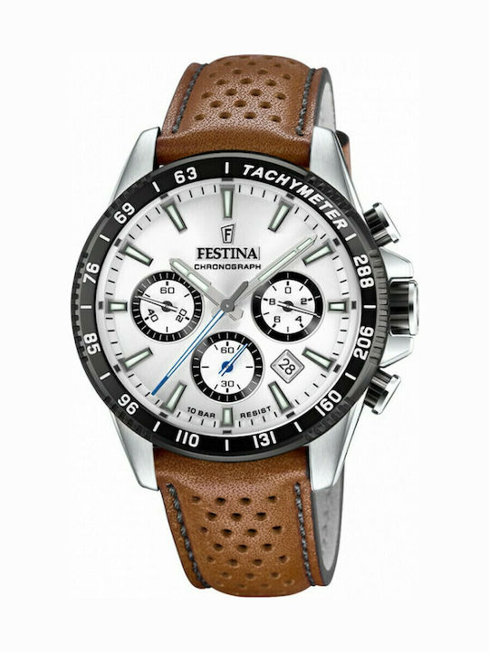 Festina Мъжки Часовник На Батерия с Кожена Каишка