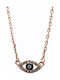 Silver necklace 925 in pink platinum with eye