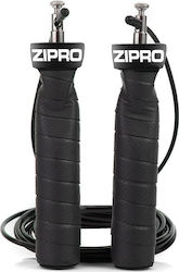 Zipro Σχοινάκι Ταχύτητας 3m Μαύρο με Ρυθμιζόμενο Μήκος