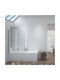 Karag S 7 Vasca S7VA70 Shower Screen Bathtub with Hinged Door 70x140cm Clear Glass Cromo