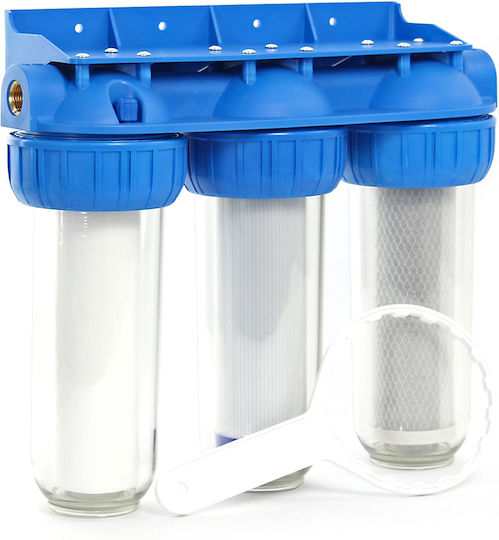 QWaterFilters QWH3-10" Sistem de Filtrare a Apei Triplu Alimentare centrală Filtru cu Diafragmă 1'' cu Filtru de Schimb Filtre QWaterFilters PP 5μm, Filtre QWaterFilters GAC 5μm,Filtre QWaterFilters CTO 5μm NW.0121 QWaterFilters QWH3-10" Sistem de Filtrare a Apei Triplu Alimentare centrală Filtru cu Diafragmă 1'' cu Filtru de Schimb Filtre QWaterFilters PP 5μm, Filtre QWaterFilters GAC 5μm,Filtre QWaterFilters CTO 5μm NW.0121