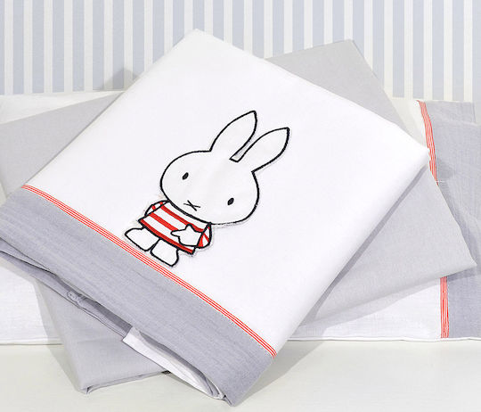Miffy Baby Bettlaken Grau 80x110cm