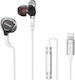 Remax RM-655I In-ear Handsfree με Βύσμα Lightning Λευκό