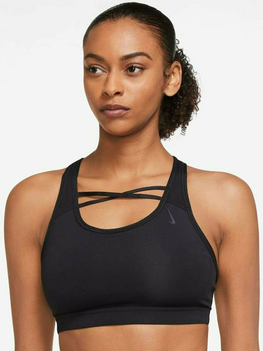 Nike Dri-Fit Yoga Swoosh Γυναικείο Αθλητικό Μπουστάκι Μαύρο