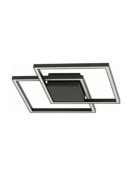 Zambelis Lights Μοντέρνα Πλαστική Πλαφονιέρα Οροφής με Ενσωματωμένο LED σε Μαύρο χρώμα 46cm