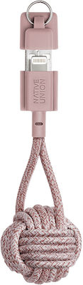 Native Union Key Schlüsselanhänger USB-A zu Lightning Kabel Rosa 0.2m (KEY-L-ROS-NP)