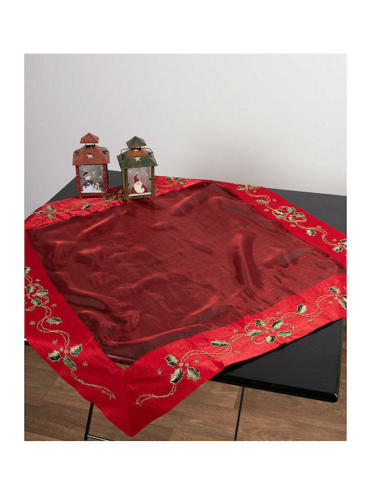 Silk Fashion 1262 Christmas Fabric Tablecloth Ornament L90xW90cm