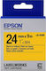 Epson LK-6YBP Ταινία Ετικετογράφου 9m x 24mm σε Κίτρινο Χρώμα