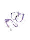 Pet Interest Fish Flock Cat Harness with Guide Σετ Σαμαράκι και Οδηγός (M) 1m/25-40cm Μωβ Purple