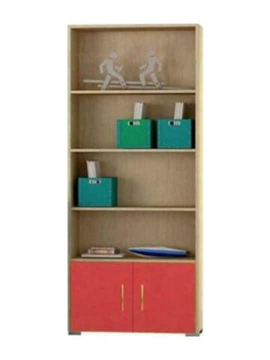 Bookcase 12 Κόκκινο 75x30x180cm