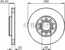 Bosch Front Brake Discs for Skoda Superb for Volkswagen Passat 2pcs