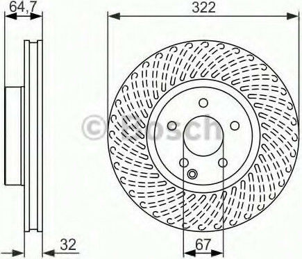 Bosch Σετ Δισκόπλακες Εμπρός 2τμχ για Mercedes-Benz C Class / E Class / SLK