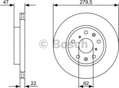 Bosch Brake Discs Front 2pcs for Fiat Sedici Suzuki SX4