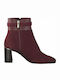 Wildleder Stiefeletten Damen Burgundisch