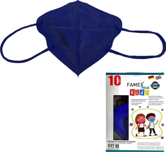Famex Disposable Protective Mask FFP2 NR Kids Navy Blue 100pcs