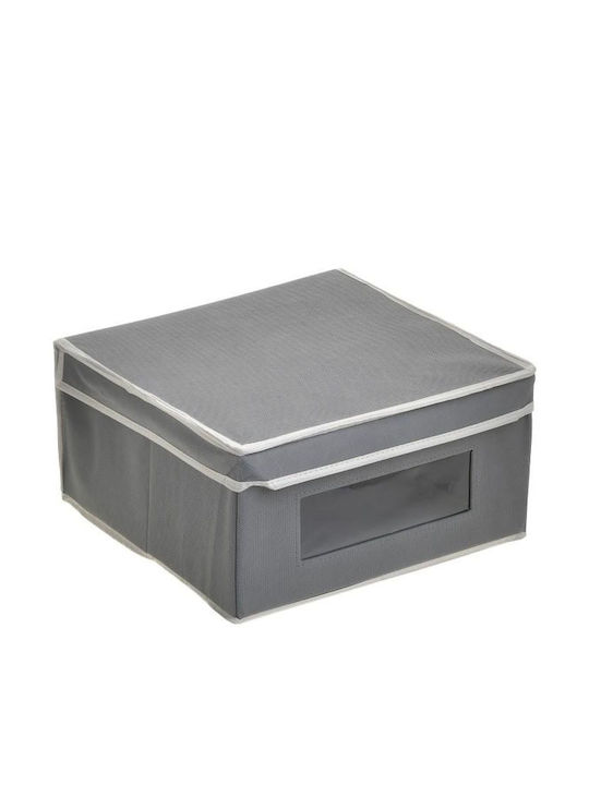 Click Υφασμάτινο Κουτί Αποθήκευσης με Καπάκι Γκρι 30x30x16cm