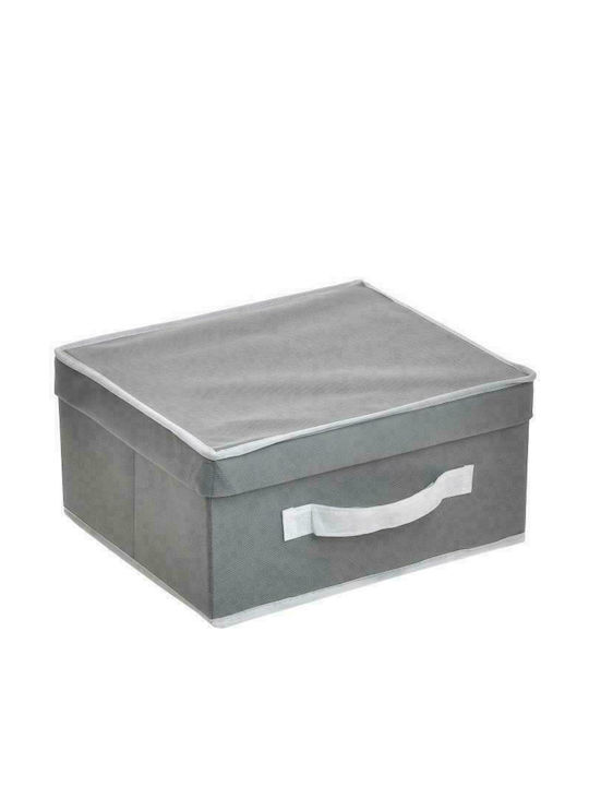 Click Υφασμάτινο Κουτί Αποθήκευσης με Καπάκι Γκρι 33x28x15cm