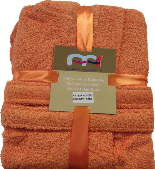 Marwa Halat de Baie pentru Copii ΜΝΧ-2019 Orange cu Glugă
