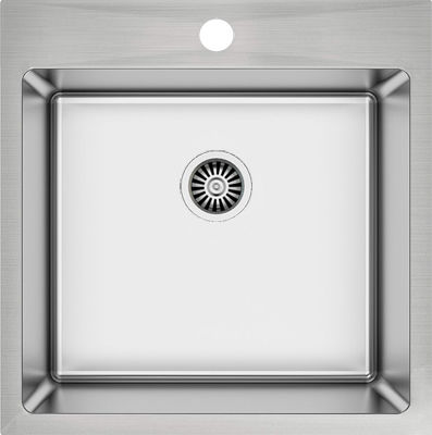 Excel Atlas AS 1252 Ένθετος Νεροχύτης Inox Σατινέ Μ50xΠ50.5cm Ασημί