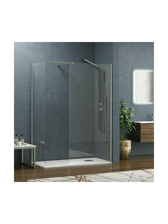 Karag Walkin 2 Διαχωριστικό Ντουζιέρας 170x200cm Clear Glass Nero