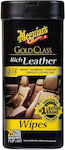Meguiar's Кърпички За почистване Комплект кърпи за грижа за кожата 25 броя за Кожени части Class Rich Leather Wipes G10900