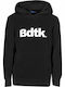 Fleece Kids Sweatshirt with Hood and Pockets Black