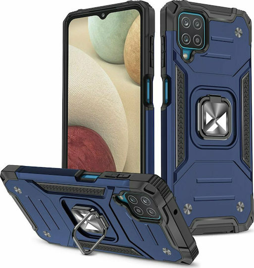 Wozinsky Ring Armor Umschlag Rückseite Kunststoff Blau (Galaxy A12)