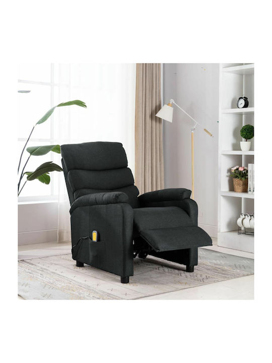 Πολυθρόνα Relax Massage με Υποπόδιο Σκούρο Γκρι 72x96x98cm