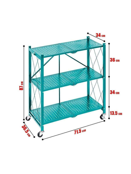 Metallic Outdoor Shelving Unit with 3 Shelves B...