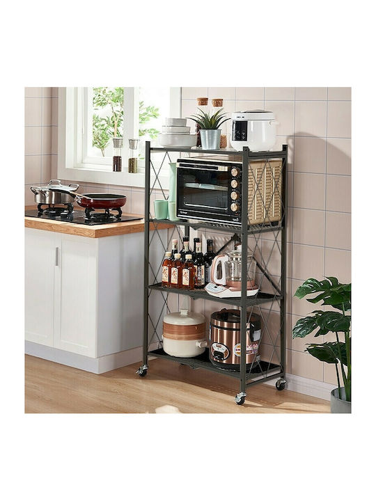 Metallic Outdoor Shelving Unit with 4 Shelves R...