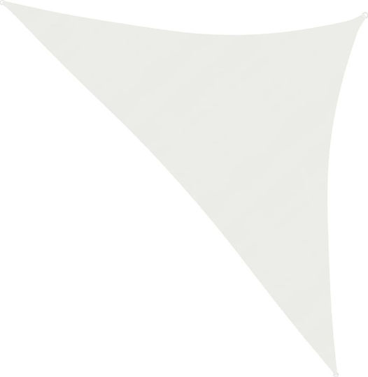 vidaXL Triangle Shade Sail White With Hoop 3.5x3.5x4.9m 160gr/m² made of HDPE 160gr/m²
