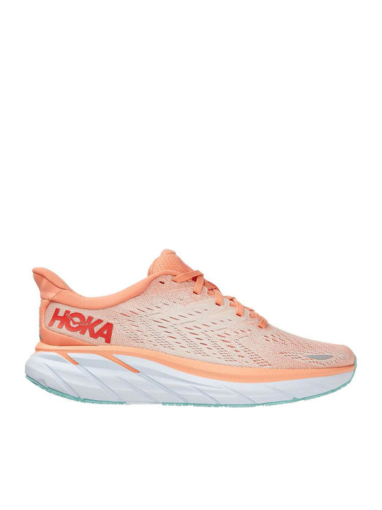 Hoka Glide Clifton 8 Γυναικεία Αθλητικά Παπούτσια Running Πορτοκαλί