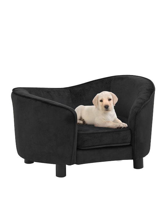 vidaXL Βελουτέ Erhöht Hundebett Schwarz 69x49cm. 171021