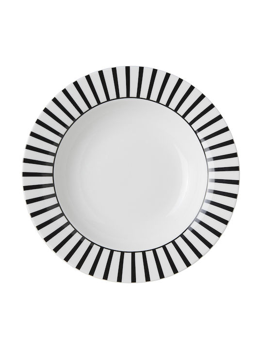 Dutch Rose Stripe Plate Desert made of Porcelain Gold with Diameter 22cm