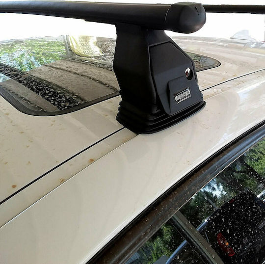 Menabo Car Roof Bars Metallic for BMW Series 1 2004-2011 Set with Roof Rack Legs Black
